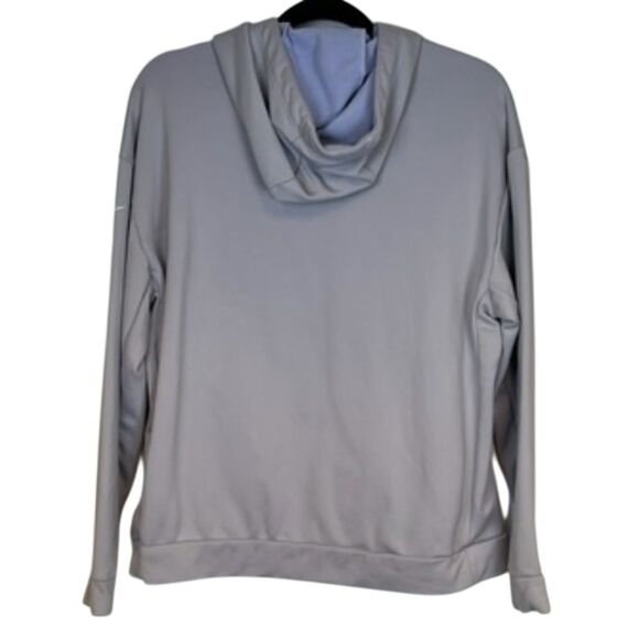 NIKE Hoodie Women's Medium Gray Purple Fleece Lined Pullover Drawstring Hood - Picture 8 of 8
